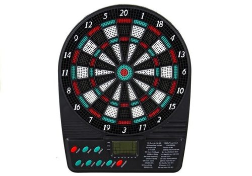 Elektronikus darts tábla, LED-es eredménykijelző, darts tábla, 18 játék, 3 darts, 12 póthegy