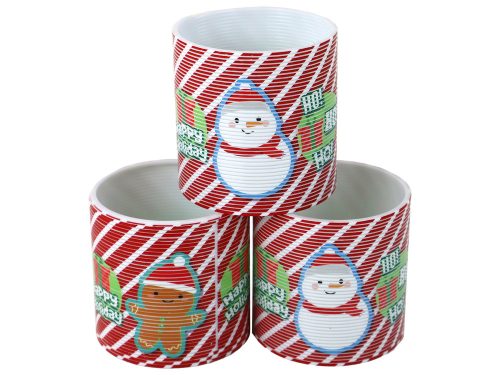 Ikonikus tavaszi fehér és piros karácsonyi témájú relaxációs 6 cm