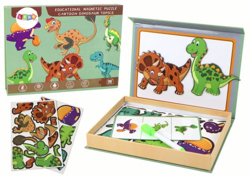 Oktatási mágneses puzzle készlet dinoszaurusz témával