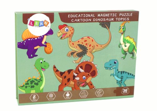 Oktatási mágneses puzzle készlet dinoszaurusz témával
