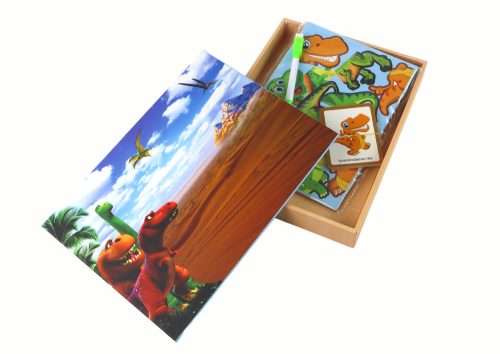 Oktató mágneses rejtvénykészlet dinoszauruszokkal