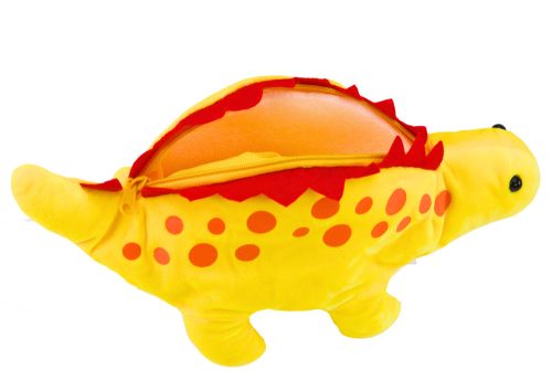 Plüss dinoszaurusz ceruzatartó tárolódoboz medál sárga