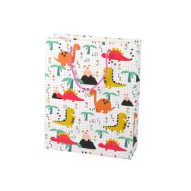   Színes kockás ajándéktáska dinoszauruszok 32 cm x 26 cm x 10 cm
