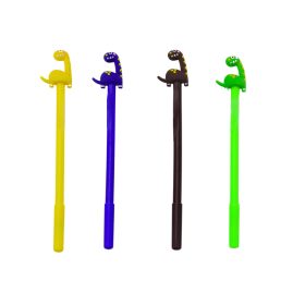   Dinoszaurusz toll fekete kupak utántöltő keverék barna sárga 0,5 mm