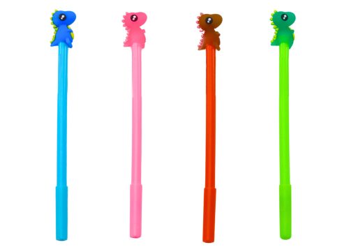 Dinoszaurusz golyóstoll fekete kupak utántöltő mix Pink Blue 0,5mm