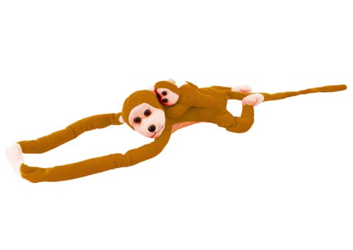 Mascot plüss majom babával, világosbarna 70 cm