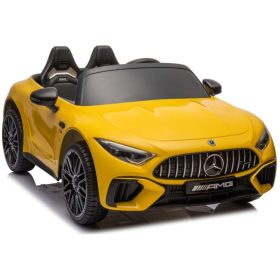 Mercedes AMG SL63 akkumulátoros autó, sárga fényezéssel
