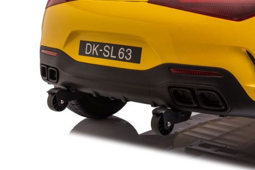 Mercedes AMG SL63 akkumulátoros autó, sárga fényezéssel