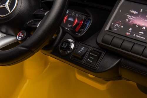 Mercedes AMG SL63 akkumulátoros autó, sárgára festve