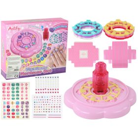 Köröm készlet Pink Nail Tips matricák gyémántok