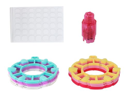 Köröm készlet Pink Nail Tips matricák gyémántok