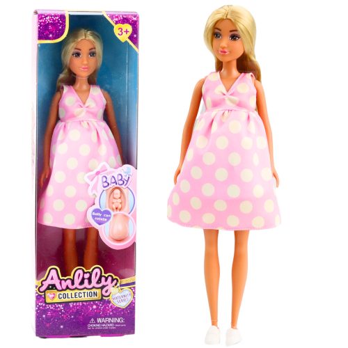 Gyermek baba Anlily Princess hosszú, sötét hajú sárga ruha