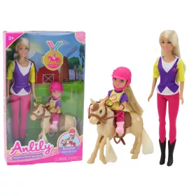 Anlily babakészlet egy gyerekkel és egy pónival, Lófarm
