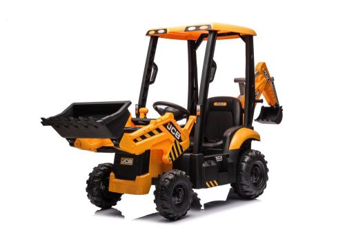 JCB akkumulátoros kotrógép sárga vödörrel