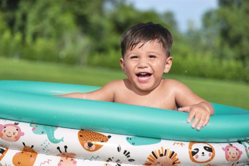 Felfújható kerti medence gyerekeknek állatokkal 102 cm Bestway 51008