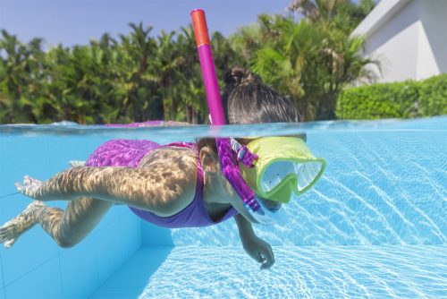 Sárga és rózsaszín búvármaszk snorkel Bestway 24036-al