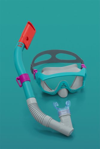 Búvárkészlet maszk, légzőcső, uszonykék, Bestway 25020