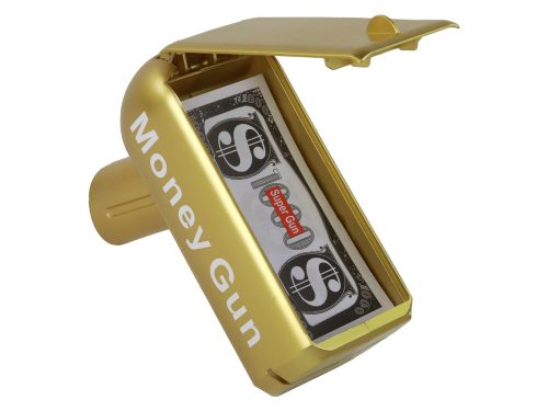 Pénzpisztoly lövöldözés aranyvető pénzpisztoly bankjegyek