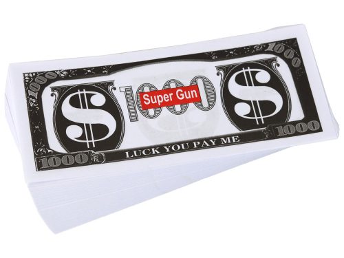 Pénzpisztoly lövöldözés aranyvető pénzpisztoly bankjegyek