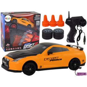   Távirányítós sportautó R/C 1:24 sárga cserélhető kerekek