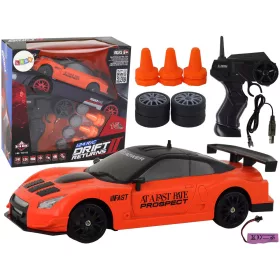   Távirányítós sportautó R/C 1:24 narancssárga cserélhető kerekek