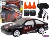 Távirányítós sportautó R/C 1:24 fekete cserélhető kerekek