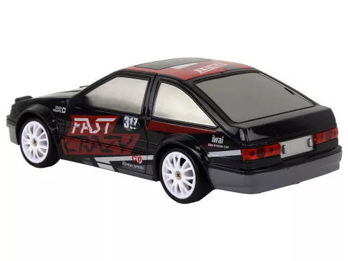 Távirányítós sportautó R/C 1:24 fekete cserélhető kerekek