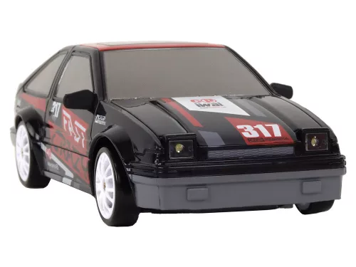 Távirányítós sportautó R/C 1:24 fekete cserélhető kerekek