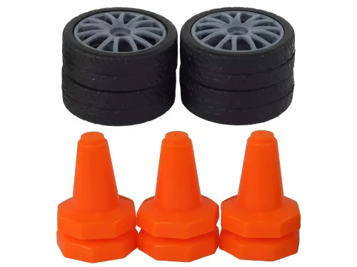 Távirányítós sportautó R/C 1:24 zöld, cserélhető kerekek