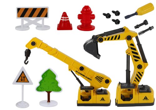 Építőipari járművek Sound Light 1:12 barkács betonkeverő daru kotró