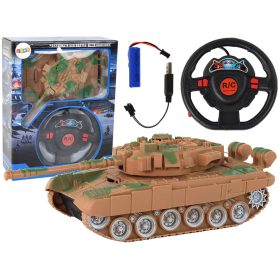 R/C Tank távirányítós fények Hang homok 1:18 27MHz