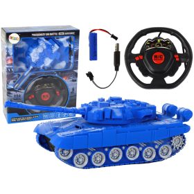 R/C Tank Távirányítós Fények Hang Kék 1:18 27MHz