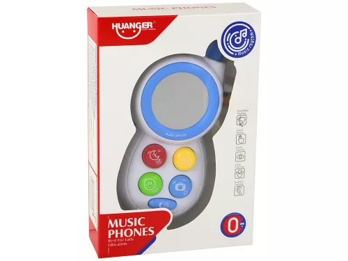 Kék színű, interaktív gyermek telefonfények, hangok, tükör