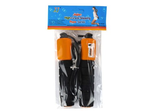 Fekete és narancssárga ugrálókötél pulttal 280 cm Fitness Beállítás
