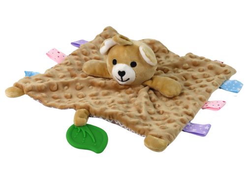 Teddy maci, plüss, bújós játék, takaró, csapok, fogó, csörgő