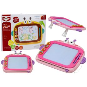   Mágneses festőtábla 4 színű leírással 4 bélyeg, rózsaszín