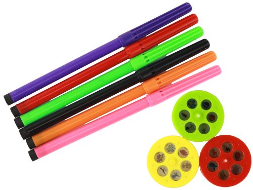 Dinoszaurusz projektor markerekkel és sablonokkal