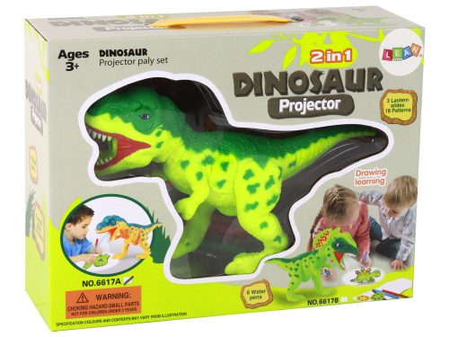 Dinoszaurusz projektor markerekkel és sablonokkal