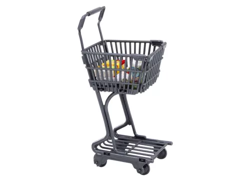 Állítsa be a babát a szupermarketek polcaira, bevásárlókosárba, élelmiszertermékekbe
