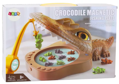 Krokodil horgászat Játék Mágneses barna krokodil