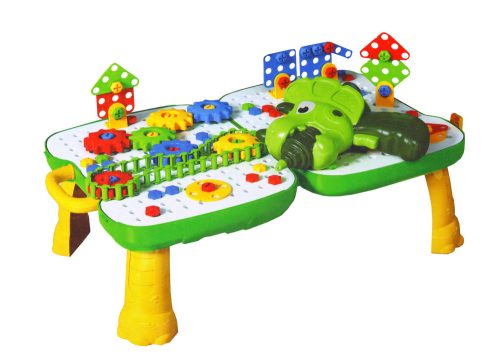 Asztali bőrönd DIY szett Puzzle Blocks Dinosaur csavarhúzó 249 darab.