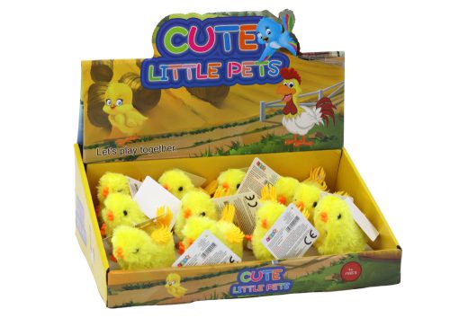 Ugráló Csirke Felhúzható Játékfigura Sárga