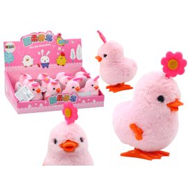 Rózsaszín Ugró Tyúk Felhúzó Tyúk Virággal