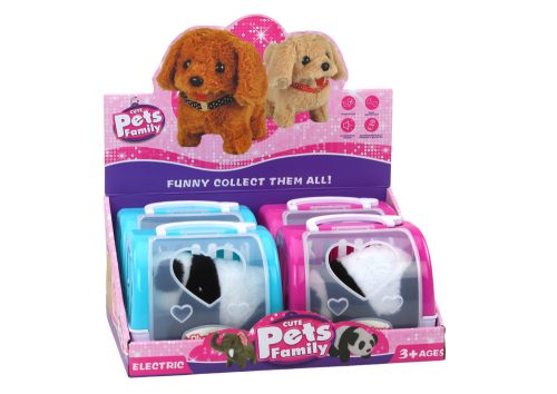 Interaktív plüss panda rózsaszín kék szállítóban