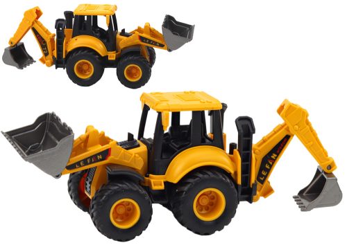 Építőipari jármű kotrógép két kanalas beállítás sárga