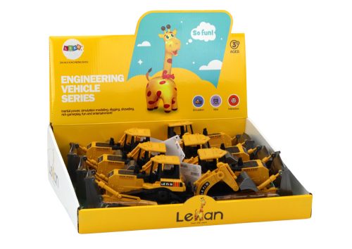 Lánctalpas kotrógép építőipari jármű 2 vödör sárga