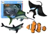 Tengeri állatfigura szett cápa delfin rája 5 db
