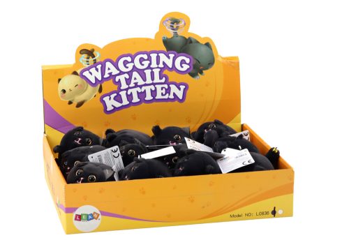 Plüss Nyújtott Macska Ugráló Kabala Fekete