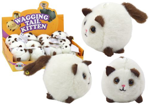 Plüss Feszített Ugráló Macska Kabala Fehér