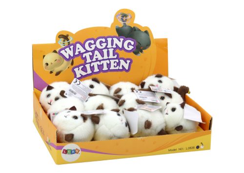 Plüss Feszített Ugráló Macska Kabala Fehér